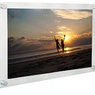 clear acrylic wall clocks with photo frame/funia frame photo