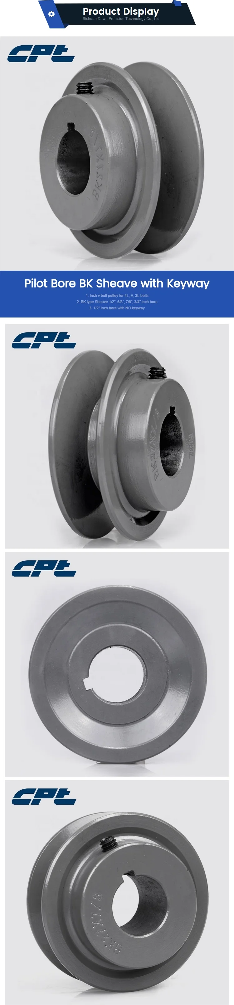 1 GROOVE V-BELT Sheave PULLEY BK30-5//8/" cast iron 3/" DIAMETER 5//8/" BORE OD 3/"