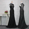 2018 Top Sale High Neck Beaded Black French Lace Mother of the Bride Dresses Real Picture Evening Dinner Dress Gowns