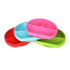 Dishes Plates Round Plates Round Baby Silicone Plate Soft Anti Skid Silicone Round Divided Baby Dinner Plates