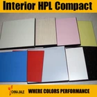 waterproof and fire resistant 12mm phenolic resin HPL Compact board