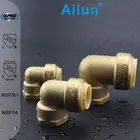 Lead free brass push fit plumbing push to connect fittings for copper tubing