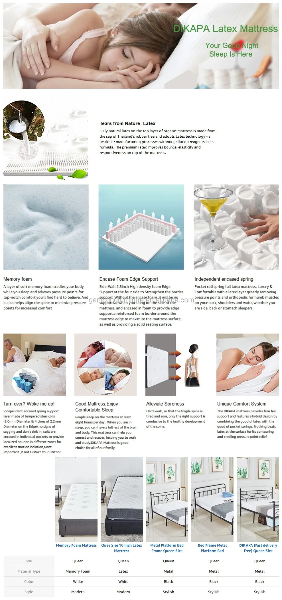 8 Inch Full Size Mattress - Individually Pocket Spring Hybrid Mattress in a Box Gel Memory Foam Euro Pillow Top for Sleep Cool - Jozy Mattress | Jozy.net