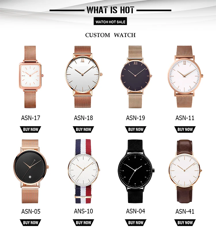 Custom Your Own Logo Leather Strap Minimalist Watch