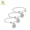 Stainless steel motivational inspirational charms bracelet jewelry for women and men wholesale