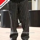 wholesale custom fashion restaurant kitchen cooking hotel pants printed long black striped man trousers for chef