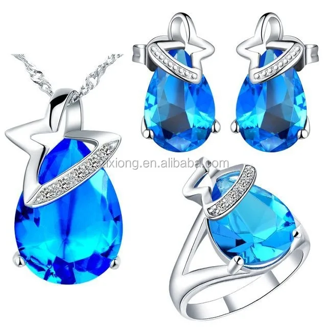 modern design for women beauty crystal diamond necklace set