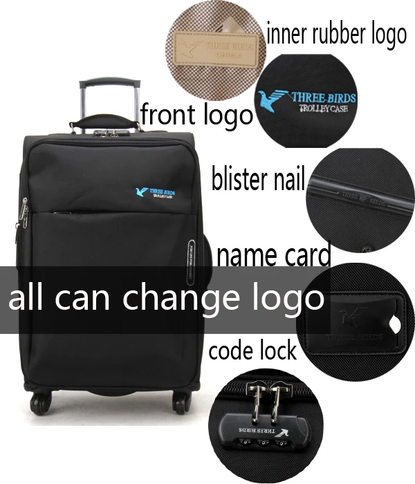 Wholesale 4 wheel waterproof fabric travel spinner suitcase soft sanzhiniao carry on 3 piece luggage set