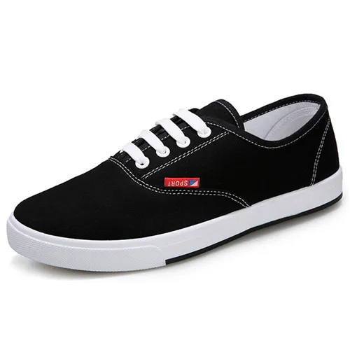 2015 New Man Canvas Shoes Plimsolls Casual Mens Lace-UP Flats Shoes Breathable Fashion Shoe Spring Summer White US Size 5.5-9.5