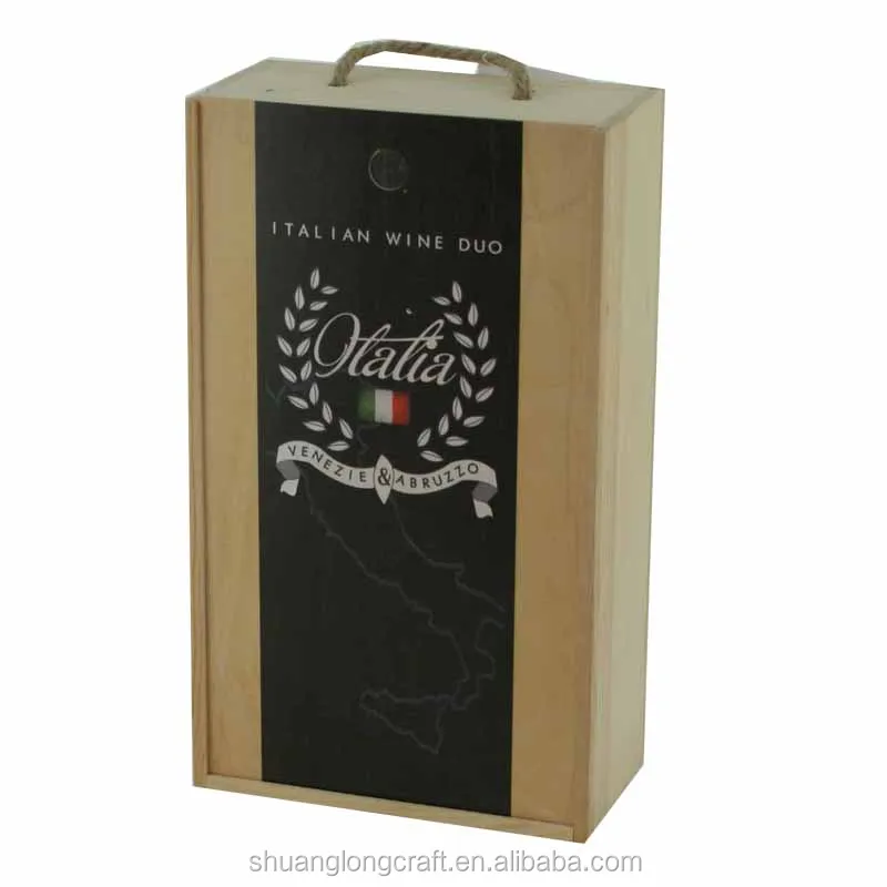 fashion high quality wooden wine bottle packaging box