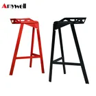 Modern unique design Cast Aluminum Three Legged metal bar stool chair