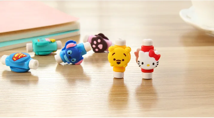 custom cartoon cable charging data cables protector rubber saver protector for mobile with usb cable data charger - ANKUX.COM