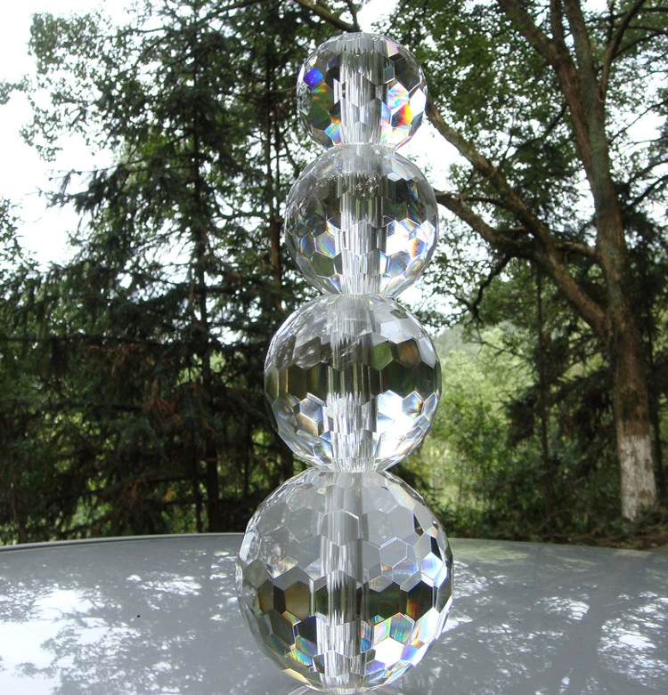 Factory Direct Supply Clear Faceted Hollow Crystal Balls /Facted crystal glass ball with hole /glass Drilled crystal ball