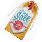 Custom made silk screen printed microfiber drawstring bag pouch