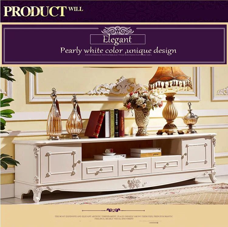 Antique High Living Room Wooden furniture lcd TV Stand p10065