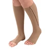 Knee High Open Toe Graduated Zipper Compression Socks