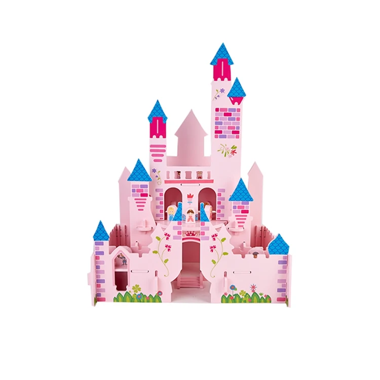 Cutely Designed Pink Beautiful Castle Princess Toys For Kids
