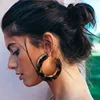 wholesale latest women acetate acrylic C shaped tortoise shell hoop earrings