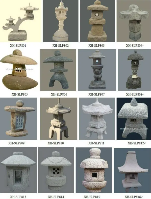 Natural Granite Hand Carved Japanese Style Lantern Outdoor Decorative