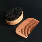 Hot sell beard comb and brush set 100% boar bristle beard brush set for men beard comb set