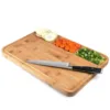 Bamboo Wood High-Quality Kitchen Board with Crumb Catcher for Quick and Efficient Working Including Rubber Feet