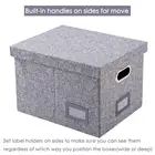 Mise Best Collapsible File Storage Organizer | Decorative Linen Filing & Storage Office Box