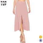 Clothing manufacturer floral maxi skirts button up women long skirt