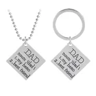 Custom Personalized Gift Father's Day Metal Keyring Necklace DAD Keychain