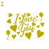 DIY Gold Love Stickers Clear Bubble Balloons Transparent For Wedding Theme
