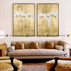 Gold foil oil painting art on canvas home decor wall painting guangzhou