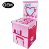 Custom Portable Non-woven Fabric Foldable Folding Diy Craft Children Kids Baby Toys Collapsible Storage Box With Lid For Kids
