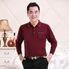 New arrival casual style old man polo neck long sleeve knitted solid cheap man sweater