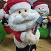 Electronic Singing and dancing Santa Claus with microphone in his hand plush toys Christmas Santa Claus