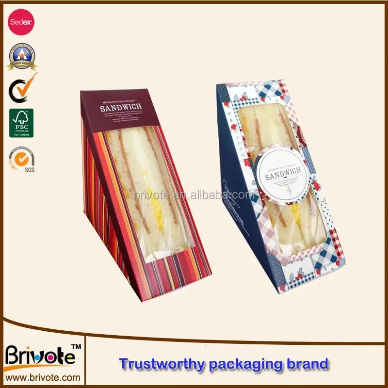 sandwich bento box/customized paper sandwich box/sandwich