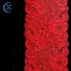 Factory wholesale decorative red flower border chantilly lace trim