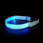 Safety Accesorios Para Mascotas LED Nylon USB Rechargeable Flashing Led Adjustable Glow In Night Pet Dog Collar