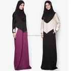 New arrival fashion contrast color high quality fabric women modest islamic abaya