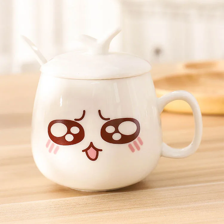 300ml Creative Cute Expression Ceramic Cups Cute Face