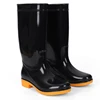 factory wholesale pvc simple black working ladies rain boot women water proof rain shoes