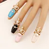 Fashion Nail Ring Charm Gold Plated Crown Shaped Rhinestone Nail Ring for Women Jewelry