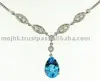 9k Yellow Gold Diamond Sapphire Necklace