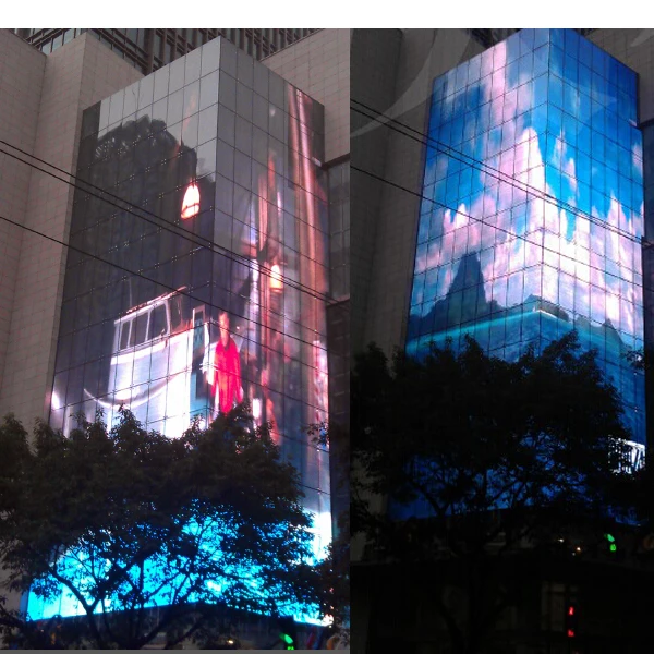 Outdoor Dip Led Mesh Full Color P16 P20 P31 25 Transparent Led Display