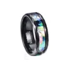 China 8mm Opal Abalone Shells Women Men Tungsten Bands Rings Jewelry Wholesale