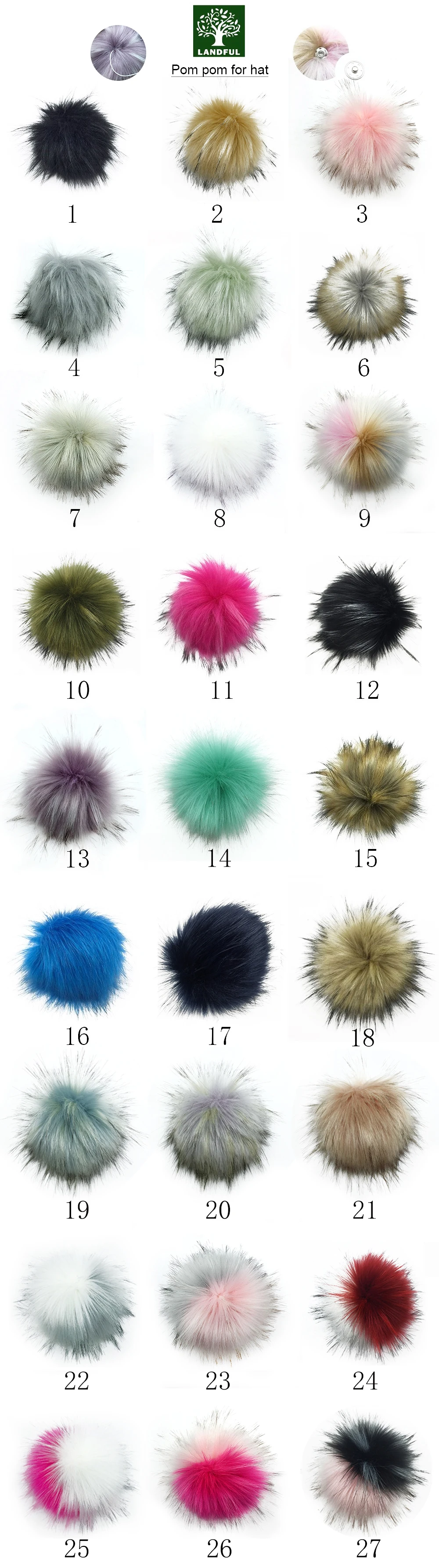 High Quality Faux Raccoon Fur Pom Poms Fluffy Faux Fur Pom Pom Ball