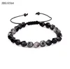 2019 New fashion natural faceted black onyx stone men macrame bracelet