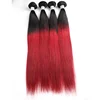 10A Best Class Wholesale Brazilian Ombre 2 Tone 1b 99j Straight 100% Human Remy Ombre Hair Extension Raw Virgin Human Hair