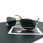 Latest Fashion Quality Metal Gold Polarized Custom Logo Rectangular Sunglasses Glasses Frames for Men