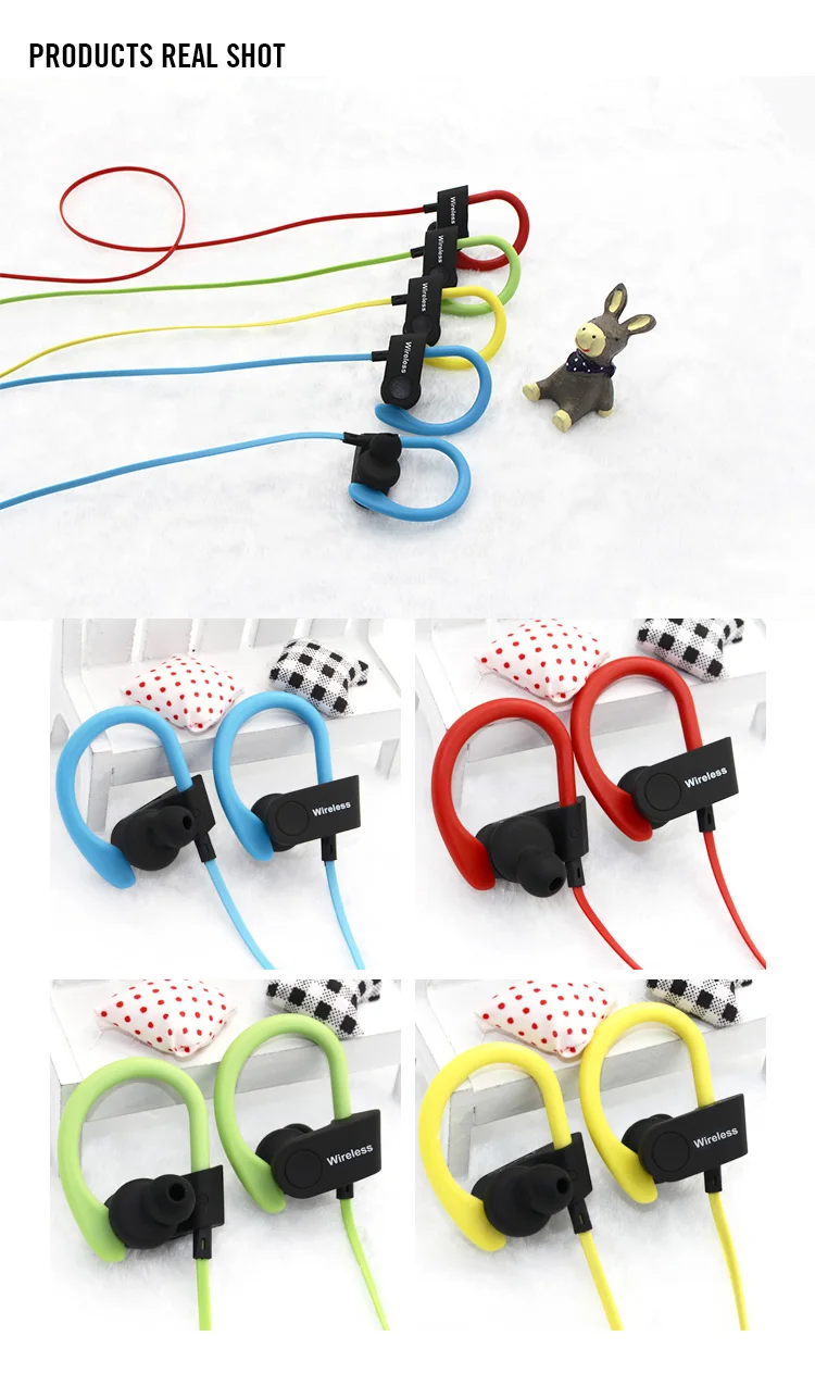 Factory Price IPX7 Waterproof Wireless Earphone Bluetooth Headphone Built-in Microphone with Soft Ear Hooks - ANKUX.COM