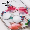 ADE WU STY-S948 China Wholesale Transparent Lens Private Label Sunglasses Italy Design Women Cat Eye Sun Glasses New York Style