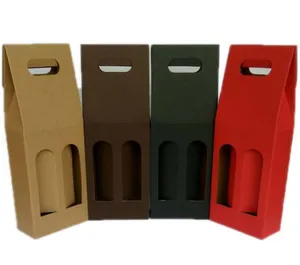 carton single wine glass bottle gift packing box or bag